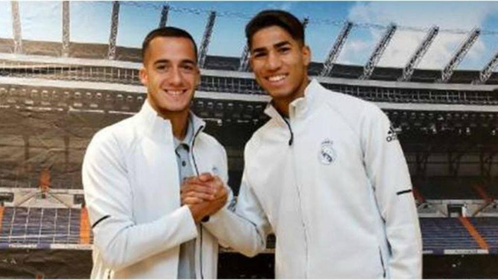 Lucas Vázquez y Achraf. Foto realmadrid.com