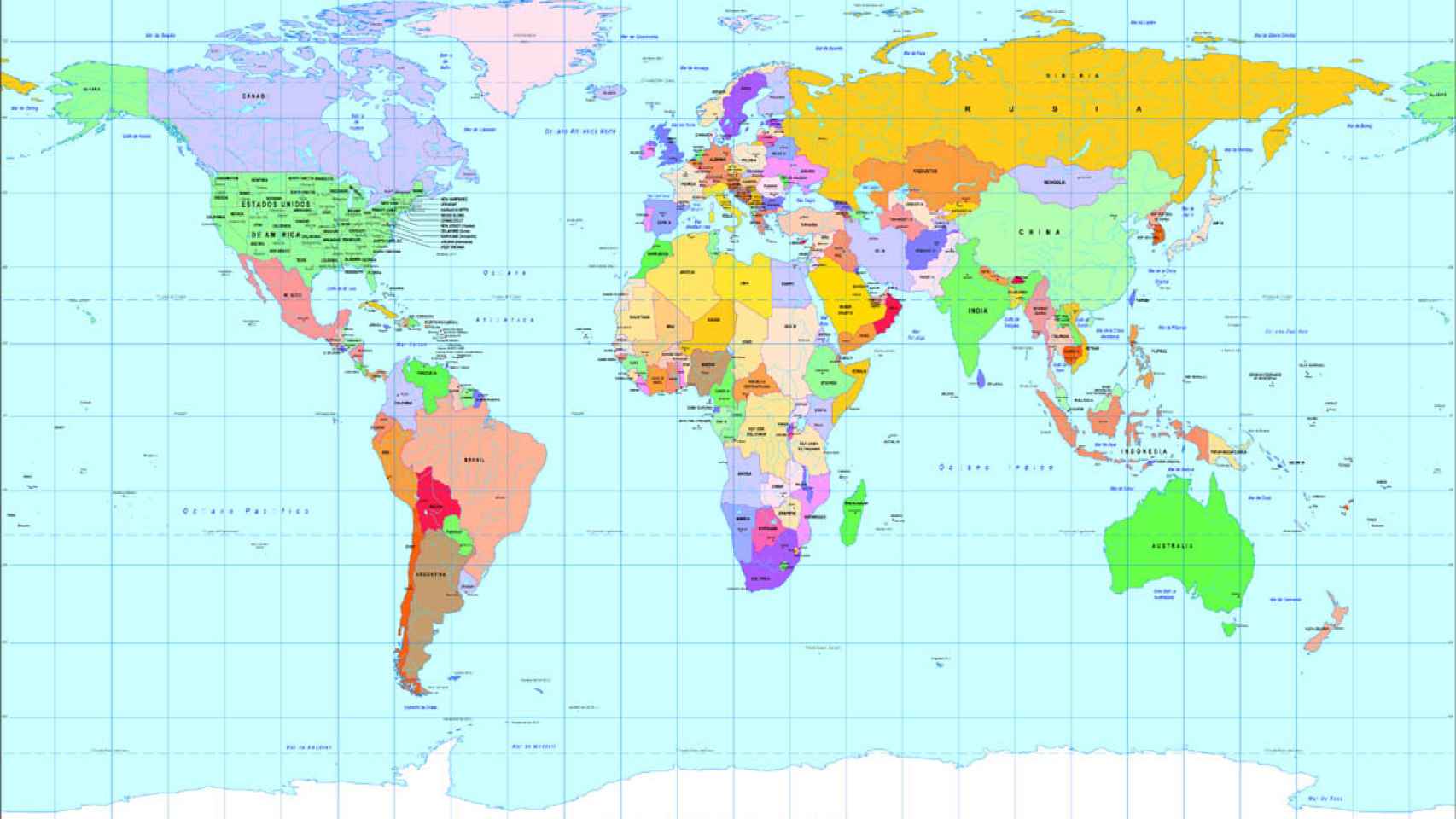 Mapa mundi diseñado por Mercator.