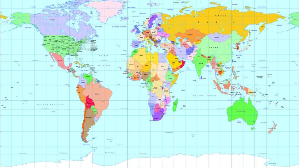 Mapa mundi diseñado por Mercator.