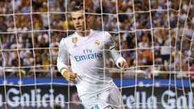 Bale celebra su gol ante el Dépor. Foto Twitter (@ChampionsLeague)