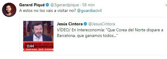 Piqué pide a la Guardia Civil que detenga a los presentadores de Intereconomía
