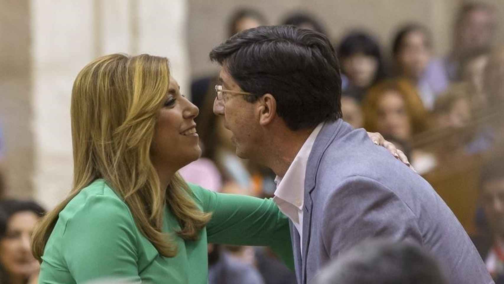 Susana Díaz y Juan Marín en el Parlamento de Andalucía en una foto de archivo.