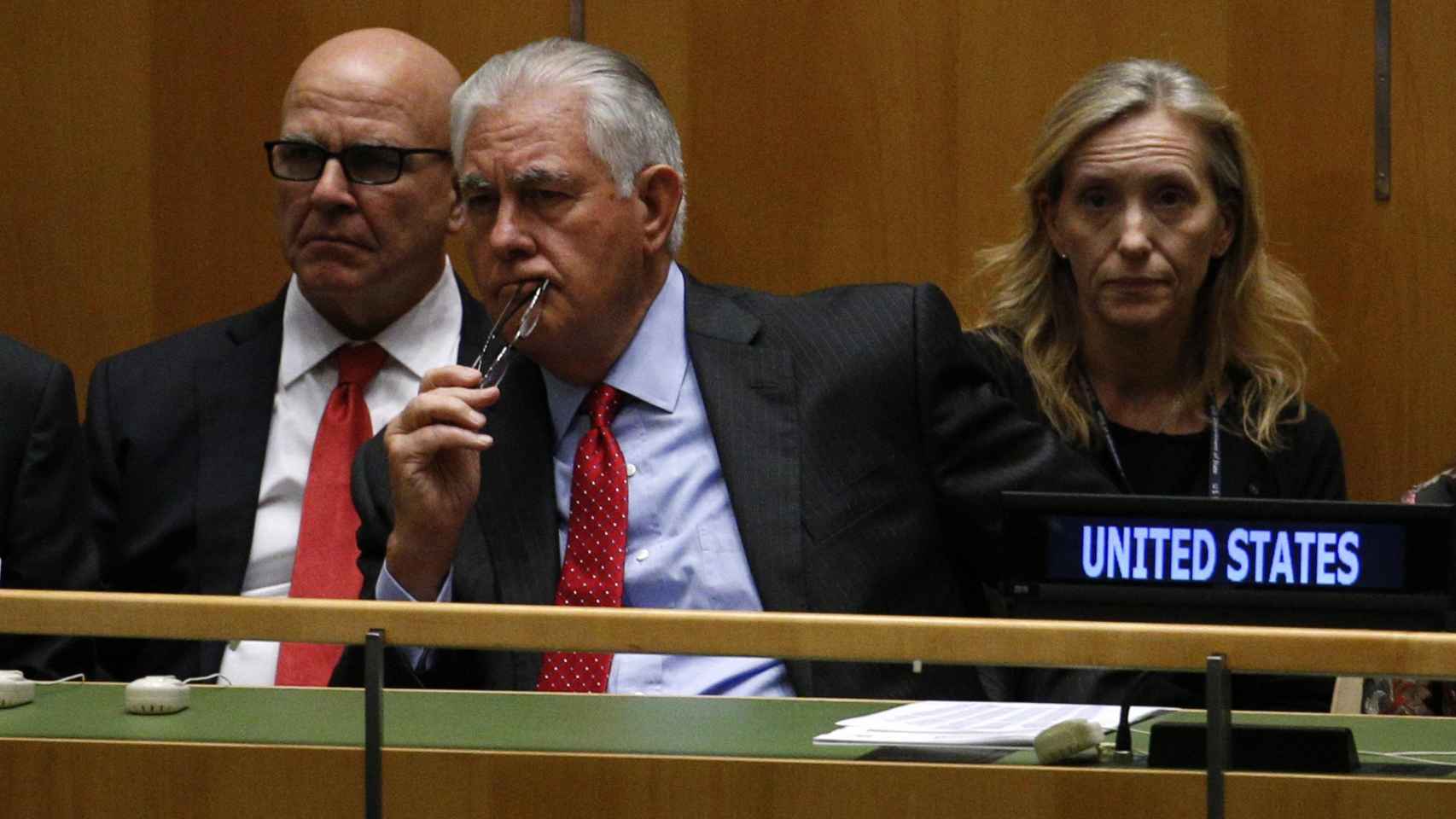 Rex Tillerson, durante una sesión en Naciones Unidas.