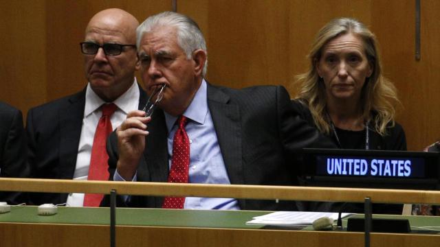 Rex Tillerson, durante una sesión en Naciones Unidas.