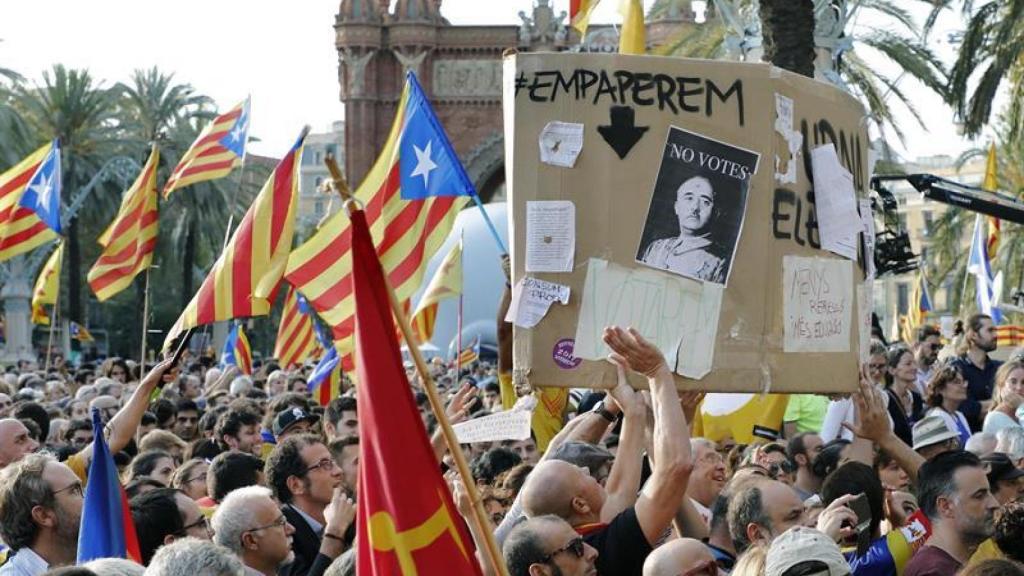 Manifestación independentista el jueves 21 de septiembre en Barcelona.