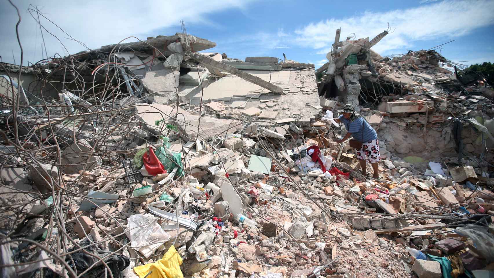 Uno de los edificios colapsados por el terremoto.