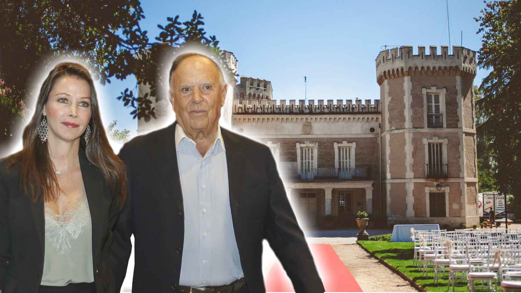 Esther Doña y Carlos Falcó, junto al palacio El Rincón, propiedad del marqués de Griñón.
