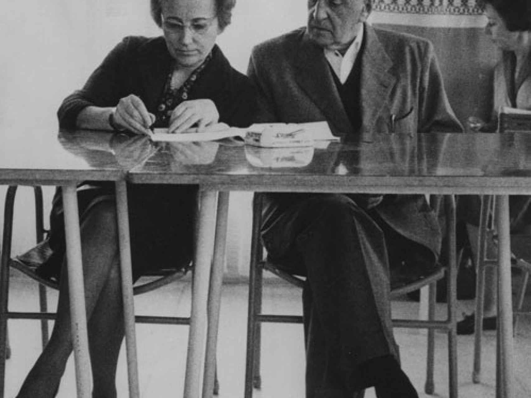 Dominique Aury y Jean Paulhan en el premio Formentor (1963).
