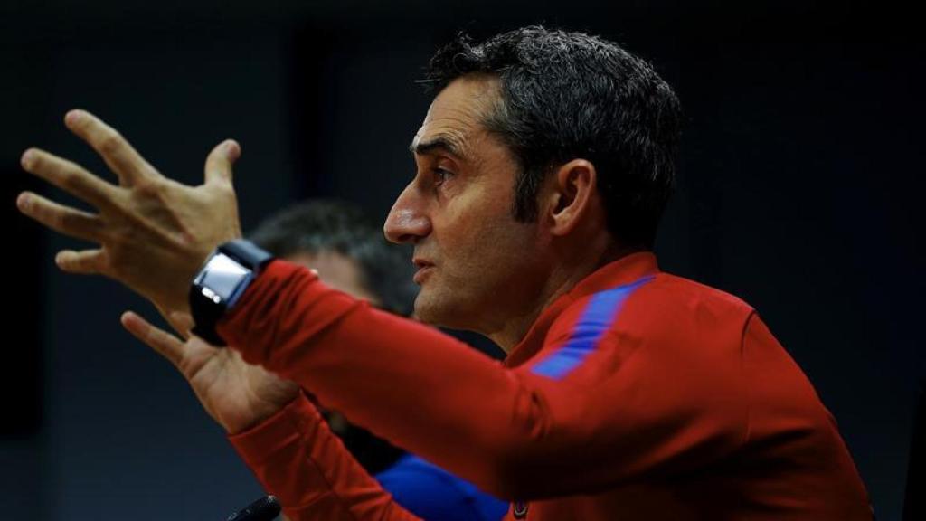 Valverde, en rueda de prensa.