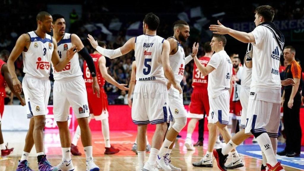 El Madrid celebra un triunfo en Euroliga