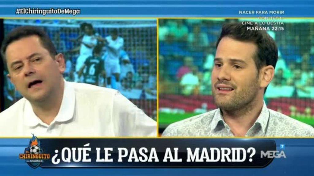 Roncero y Quim en El Chiringuito. Foto: Twitter (@elchiringuitotv)