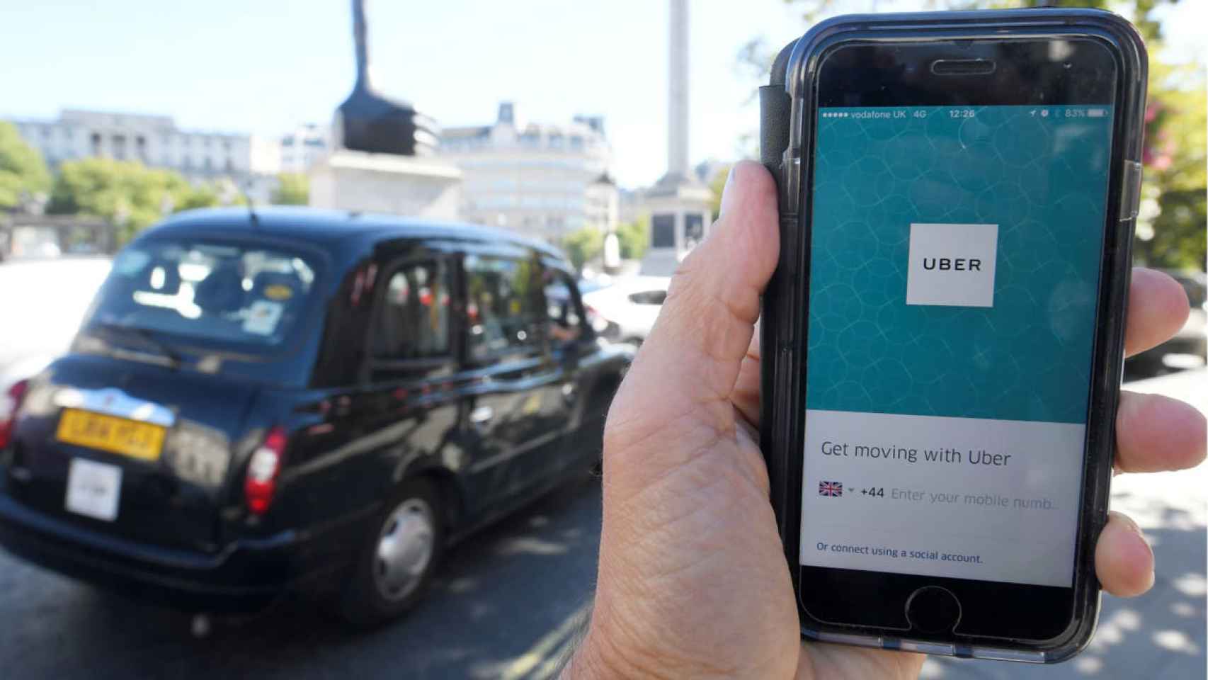 Aplicación de Uber en el Reino Unido