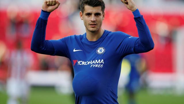 Morata celebra su gol contra el Stoke City.