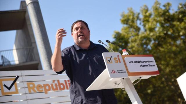 Junqueras, durante un acto en Vilafranca del Penedès.