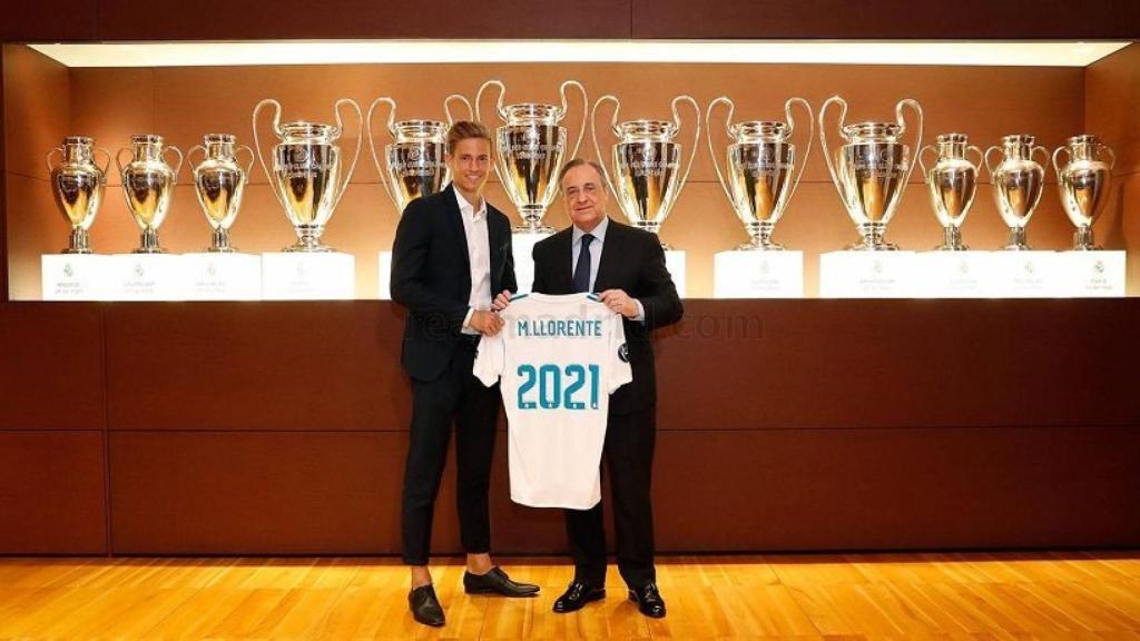 Llorente junto a Florentino Pérez