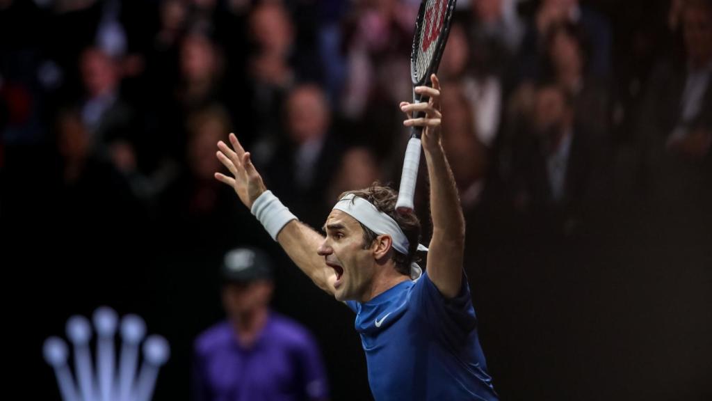 Federer, tras ganar el partido ante Kyrgios.