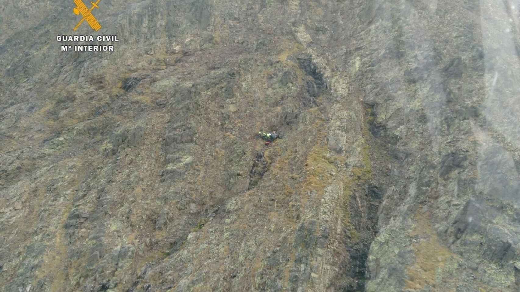 El rescate, realizado por la GUardia Civil, se hizo cerca del Pico del Infierno.