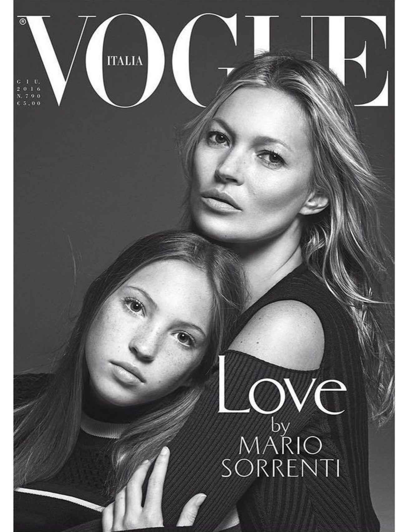 Kate Moss y su hija, Lila Grace, posando  para Vogue Italia en junio de 2017.