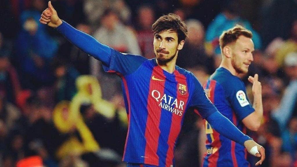 André Gomes durante un partido con el Barça. Foto: Twitter (@aftgomes)