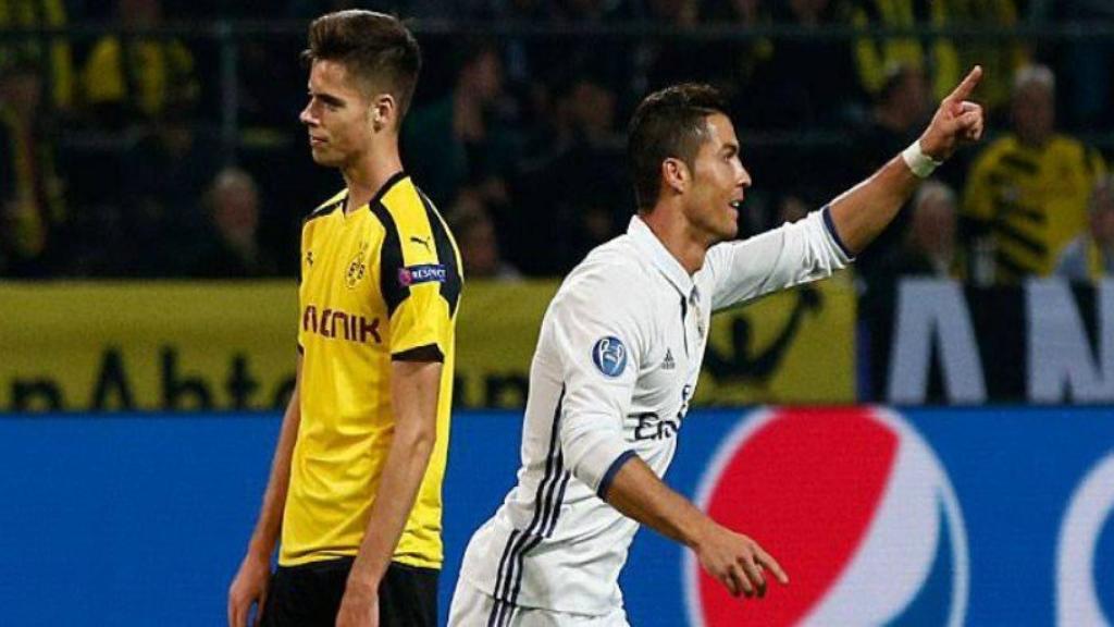 Cristiano celebra un gol ante el Dortmund