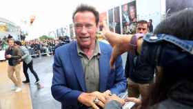 Arnold Schwarzenegger a su llegada a San Sebastián.