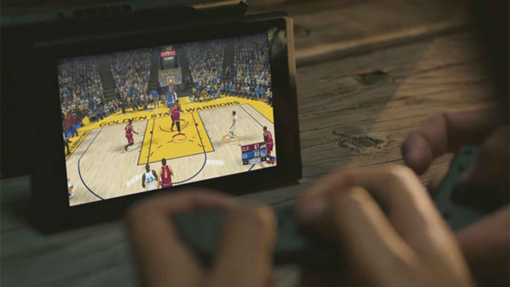 El NBA 2K en el modo portátil de Switch.