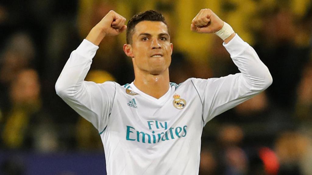 Cristiano celebra uno de sus goles en Dortmund.