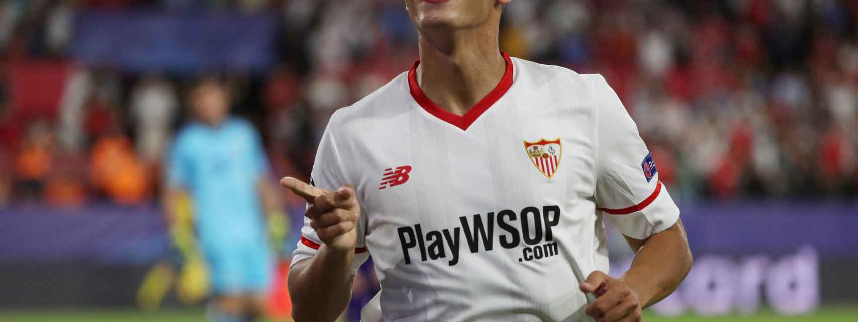 Ben Yedder celebra un gol con el Sevilla.