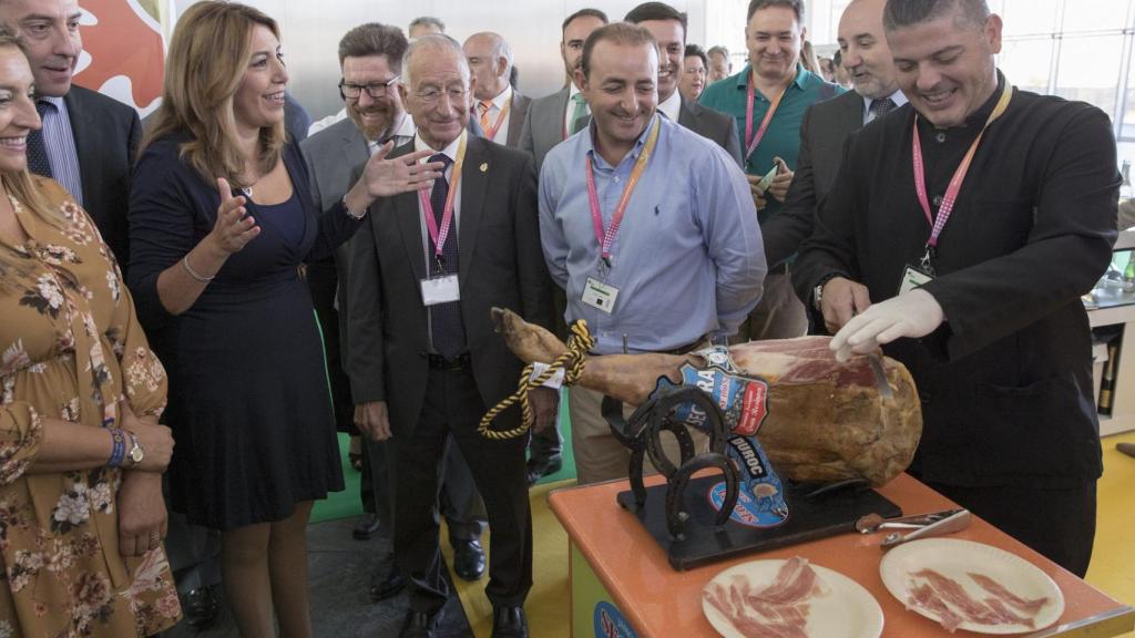 Díaz, este domingo en la inauguración de la feria agroalimentaria Andalucía Sabor.