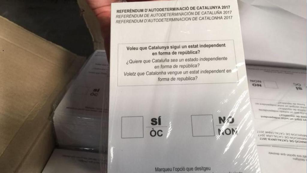 Papeletas destinadas al 1-O incautadas por la Guardia Civil