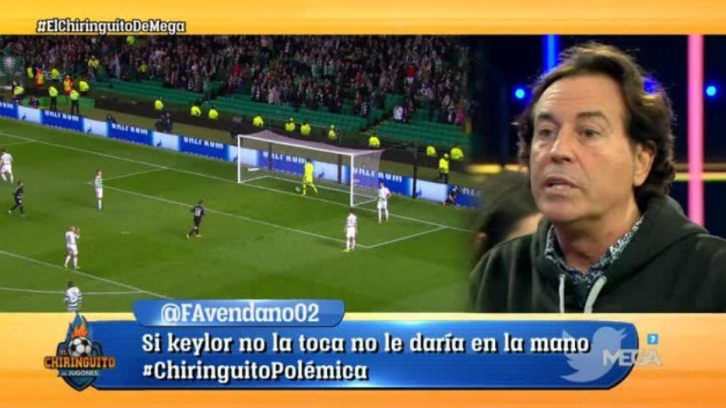 Pipi Estrada durante un programa de El Chiringuito. Foto: Twitter (@elchiringuitotv)