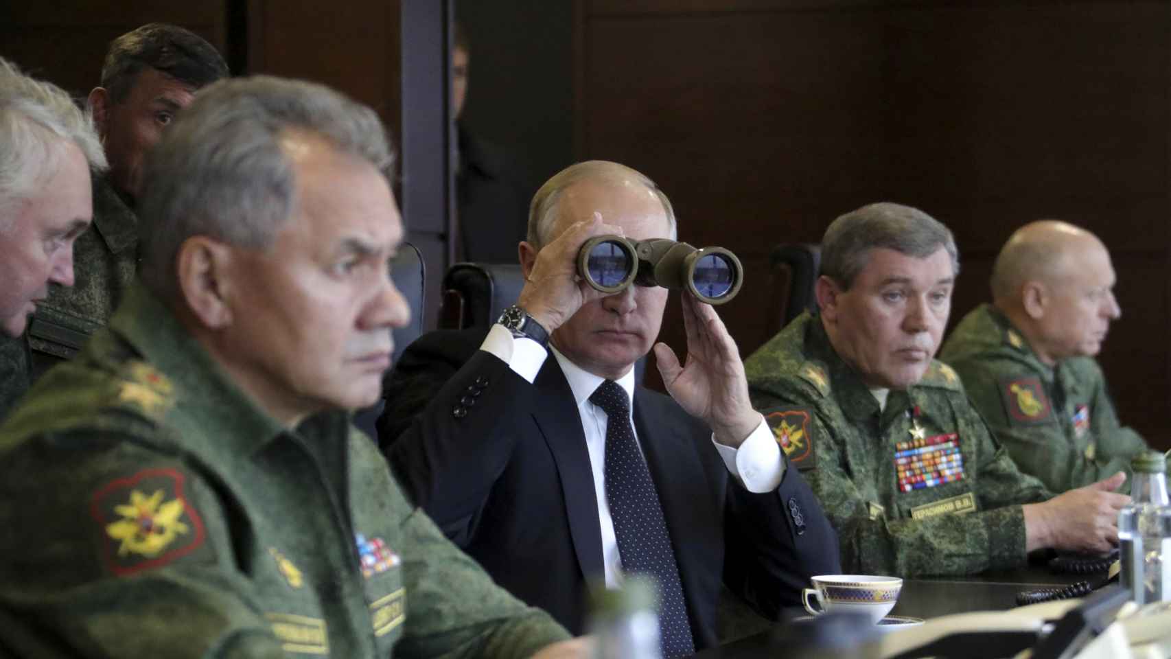 Putin, durante un ensayo militar la semana pasada en la región de Leningrado