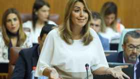 Susana Díaz, este jueves en el Parlamento de Andalucía.