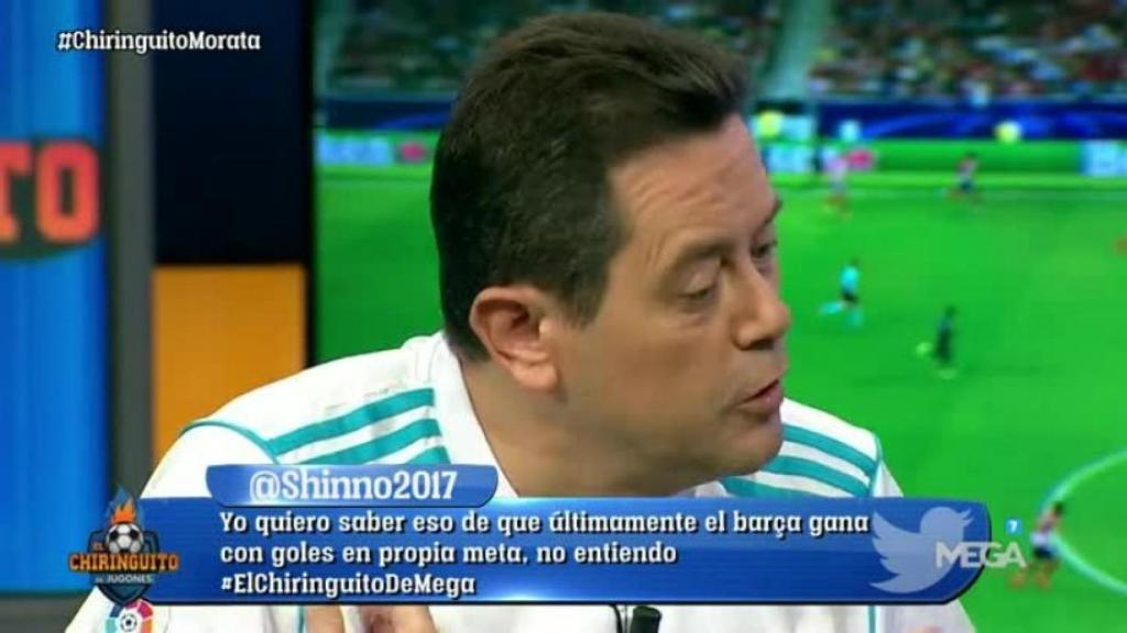 Roncero durante El Chiringuito. Foto: Twitter (@elchiringuitotv).