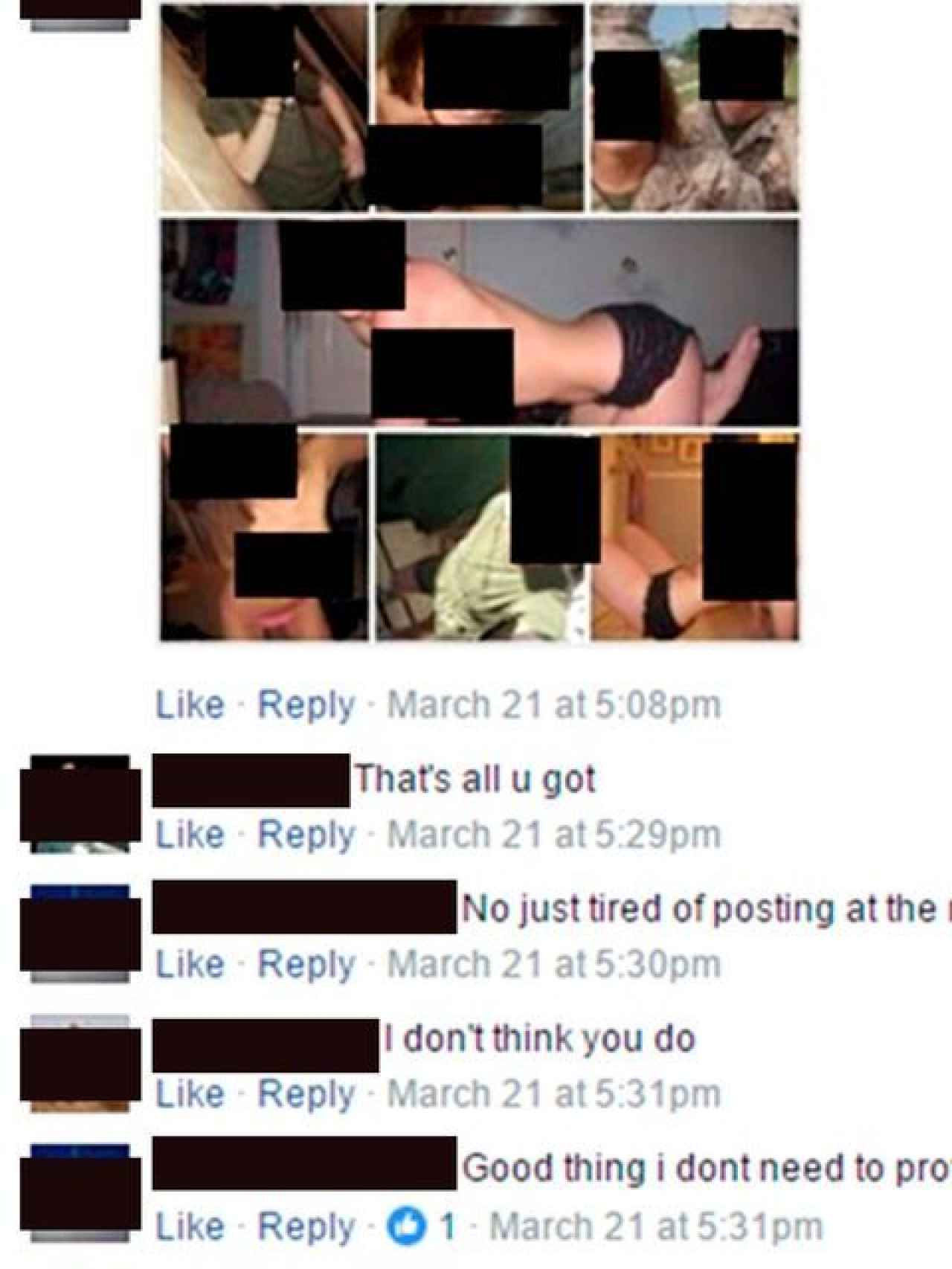 Los militares comentaban fotos de sus colegas desnudas.