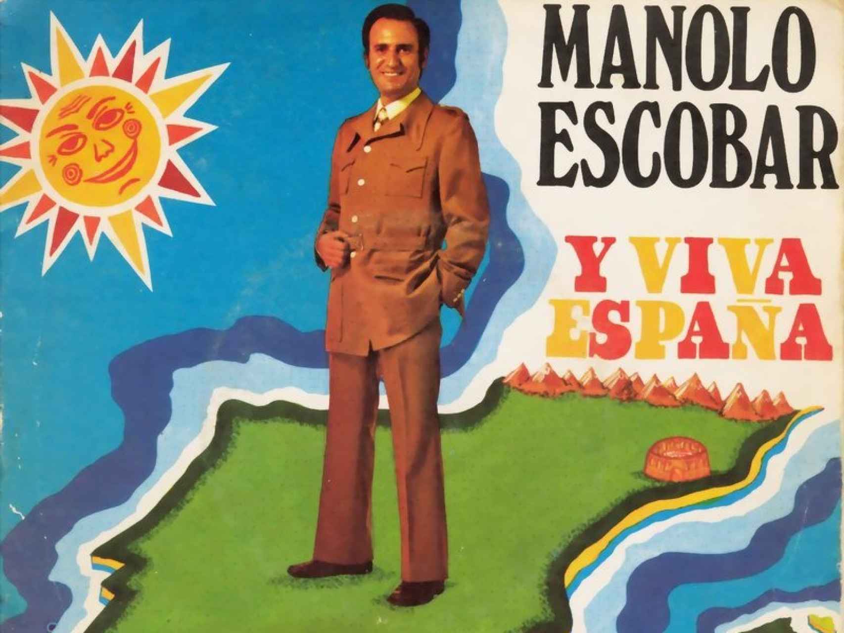 Manolo Escobar sobre la Península Ibérica.