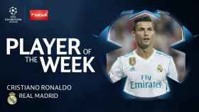 Cristiano Ronaldo, jugador de la semana de la Champions. Foto Twitter (2ChampionsLeague)