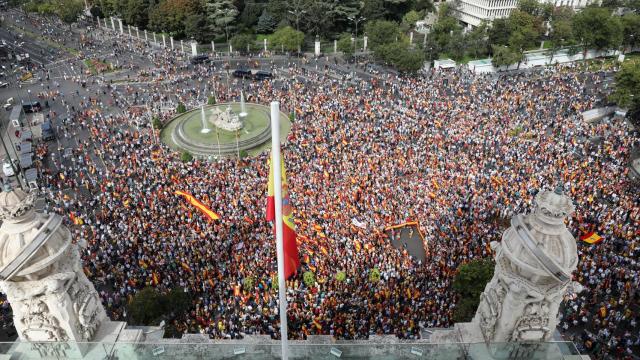 La manifestación en contra del 1-O en Cibeles