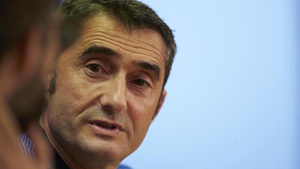 Valverde, en rueda de prensa.