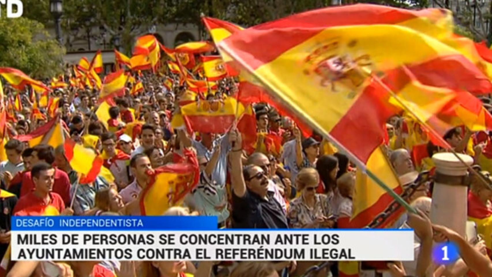 El Telediario ignora los cánticos franquistas de la manifestación de Madrid