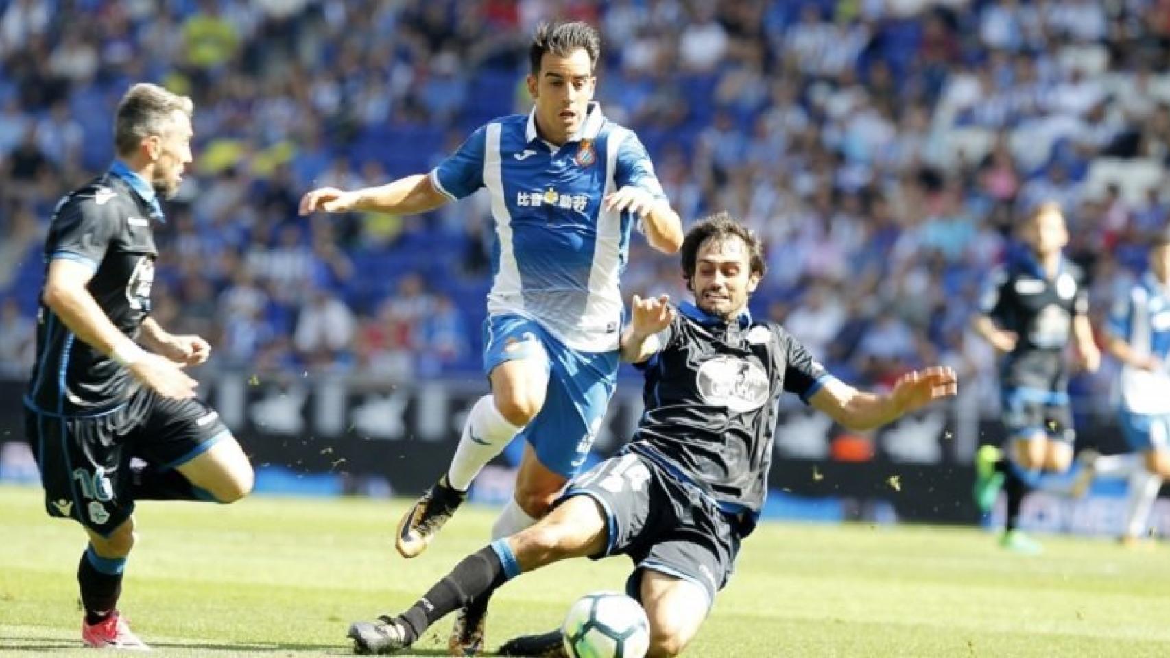 Jurado ante el Deportivo. Foto: rcdespanyol.com