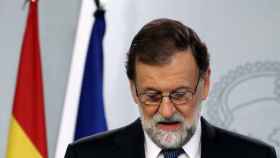 El presidente del Gobierno, Mariano Rajoy, en su declaración institucional de este domingo.