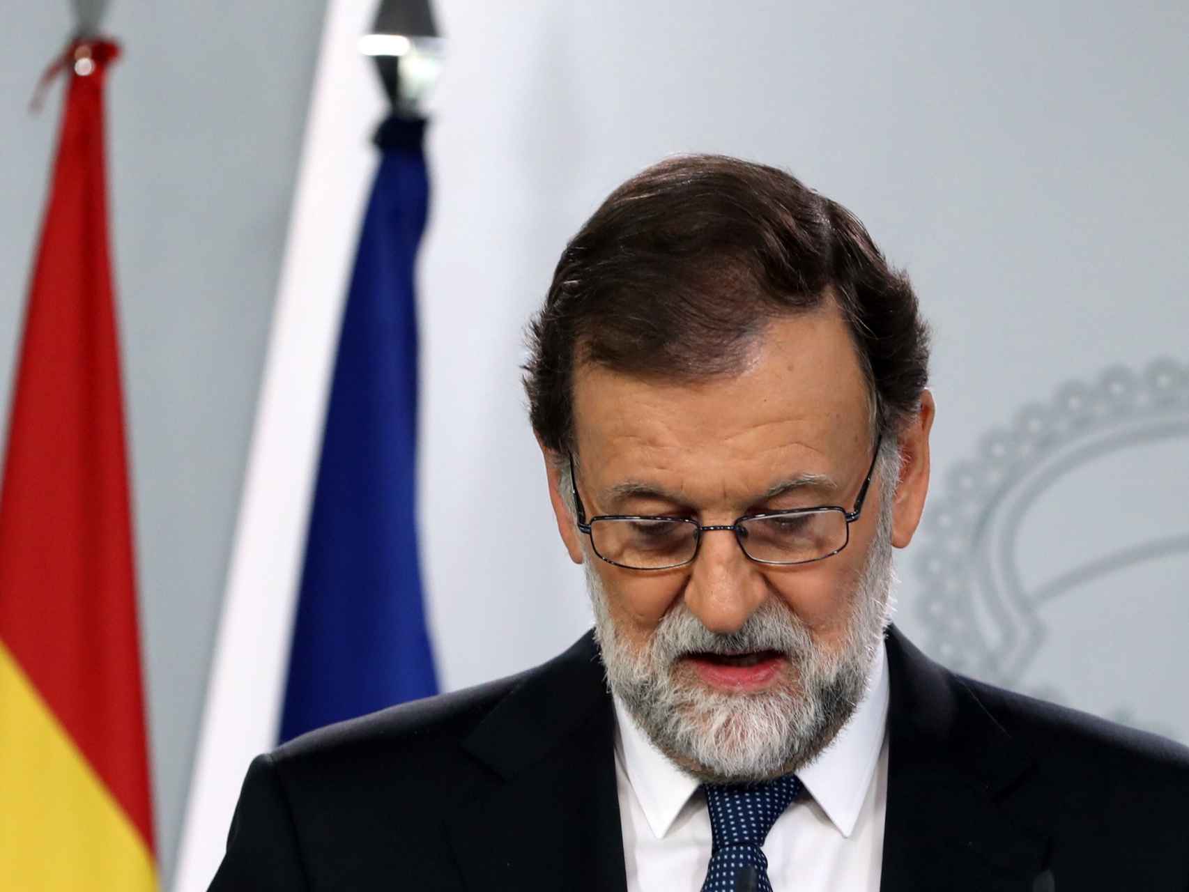 El presidente del Gobierno, Mariano Rajoy, en su declaración institucional de este domingo.