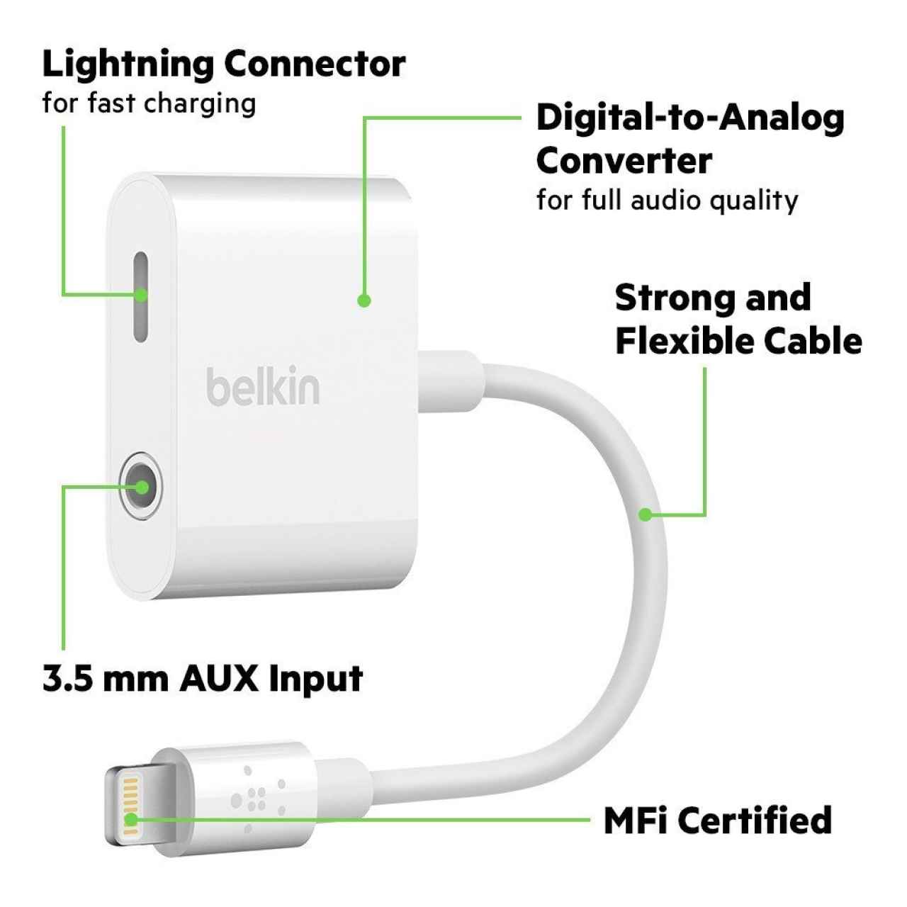 Adaptador Lightning A toma de auriculares 3.5MM Apple - Adaptadores