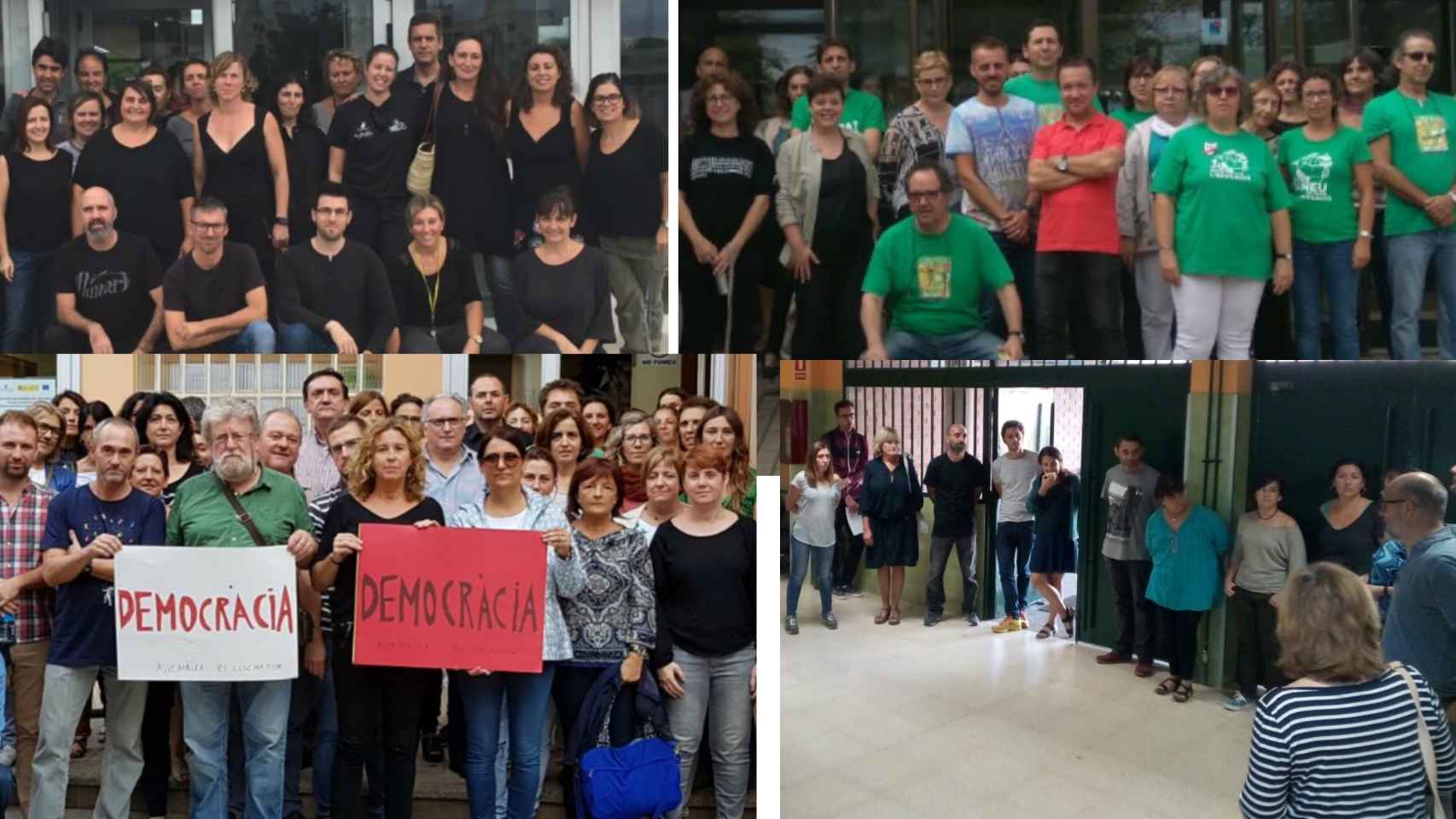 Manifestaciones de los profesores a las puertas de distintos institutos de Mallorca.