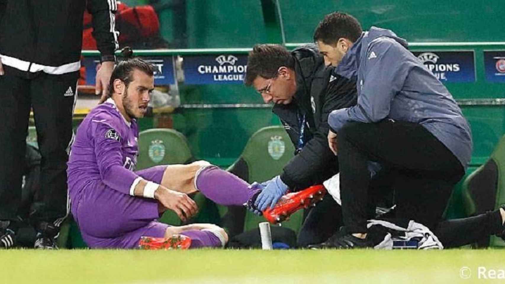 Bale y los servicios médicos. Foto: realmadrid.com