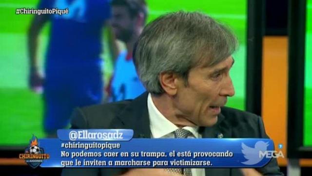 El Lobo Carrasco durante El Chiringuito. Foto Twitter (@elchiringuitotv)