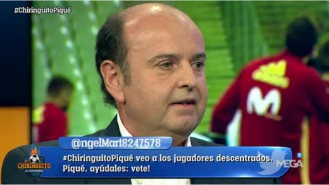 Juanma Rodríguez en El Chiringuito. Foto: Twitter (@elchiringuitotv)