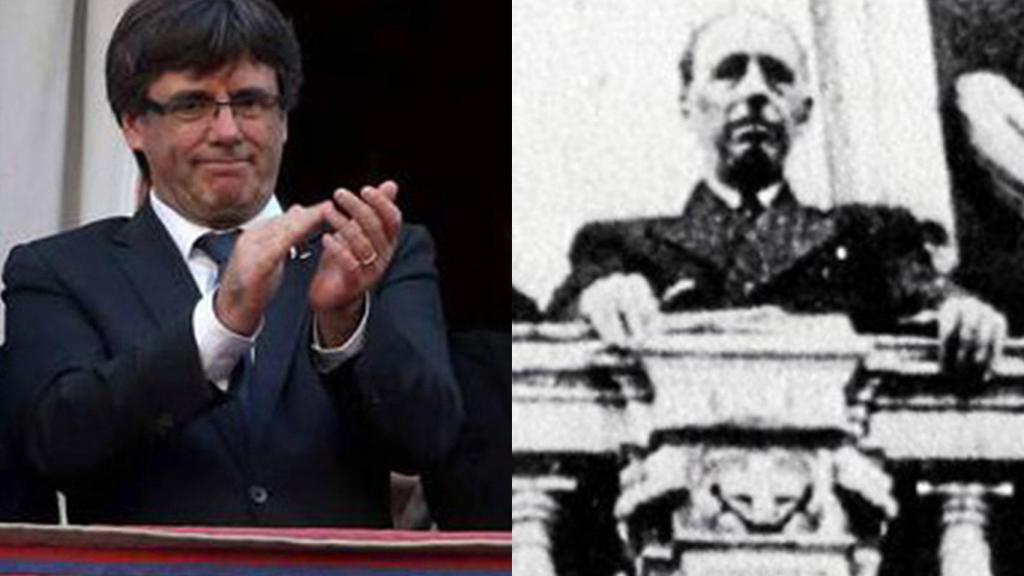 Companys -a la derecha de Puigdemont- protagonista del último precedente de independencia.