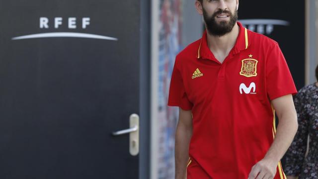 Gerard Piqué en la Ciudad del Fútbol de Las Rozas.